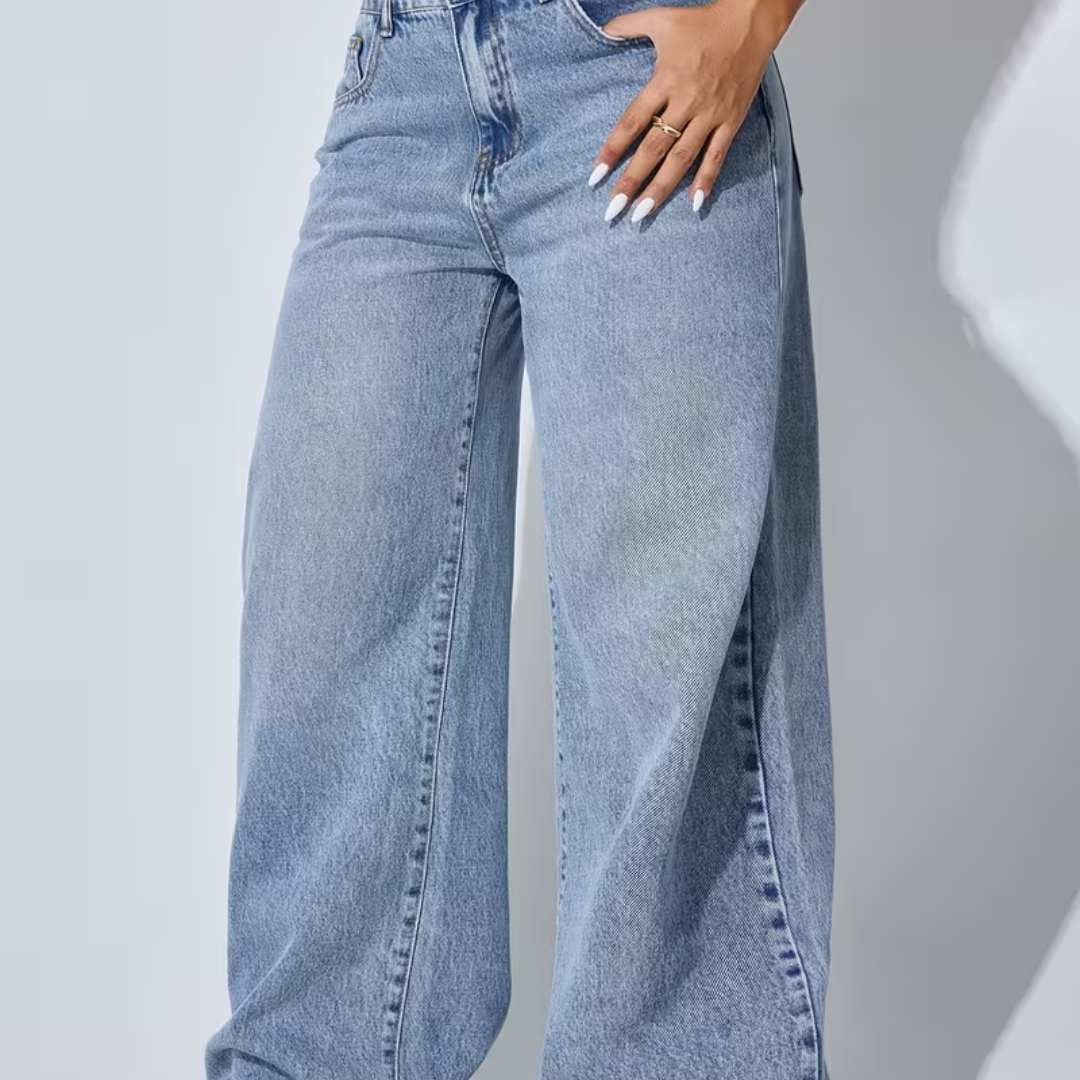 Distressed Wide-Leg Denim Jeans - Image 4