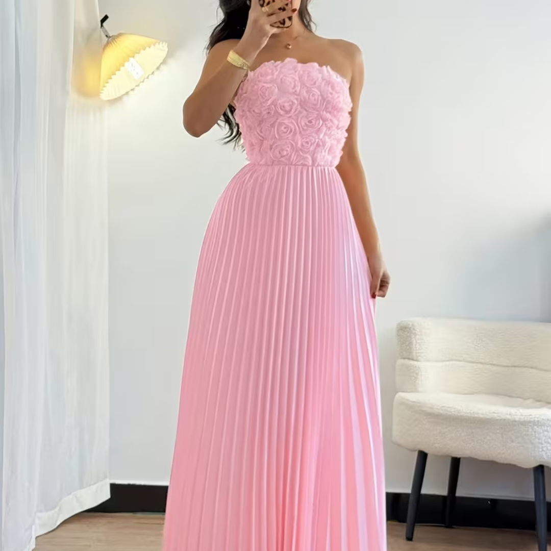 Strapless Back-Tie Wrap Maxi Dress - Image 5