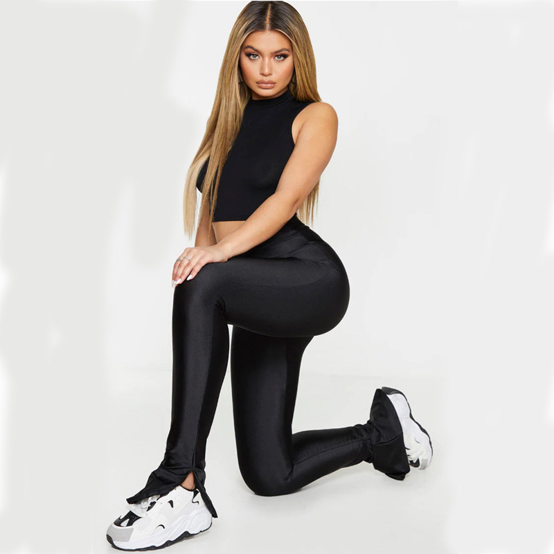 Stretch Sports Running High Waist Tight Black Ankle-length Pants - Image 5